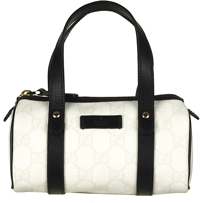 Gucci Joy White and Black Mini Boston Bag