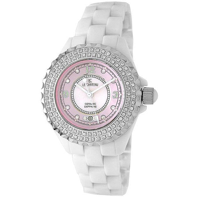 Le Chateau Women's 'Condezza LC' CZ Ceramic Watch Le Chateau Women's Le Chateau Watches