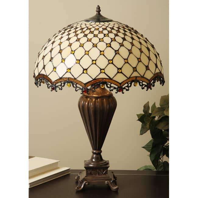 Tiffany-style Jewel Roman Table Lamp