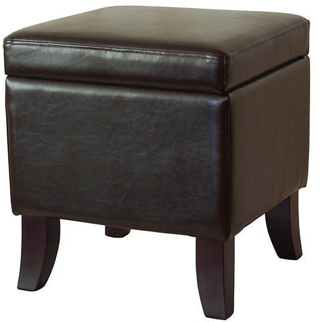 Dark Espresso Color Bi cast Leather Storage Ottoman  