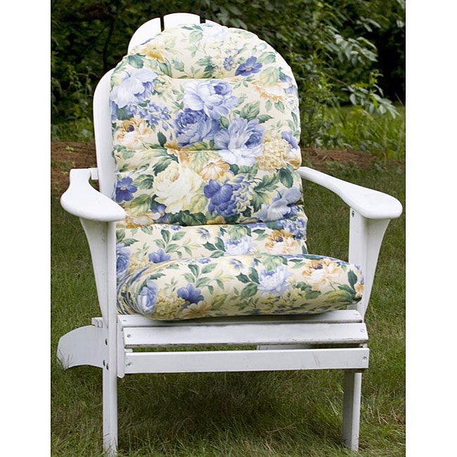 Outdoor Blue Floral Adirondack Chair Cushion - Free ...