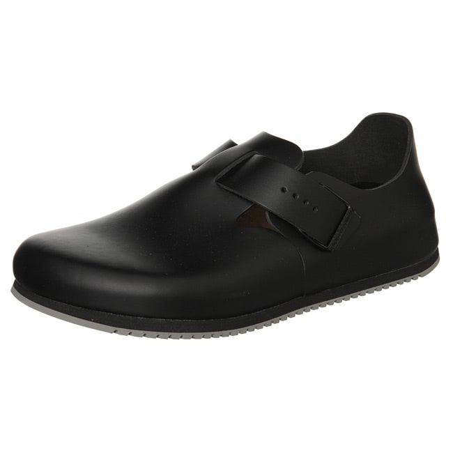 mens leather slip on clogs