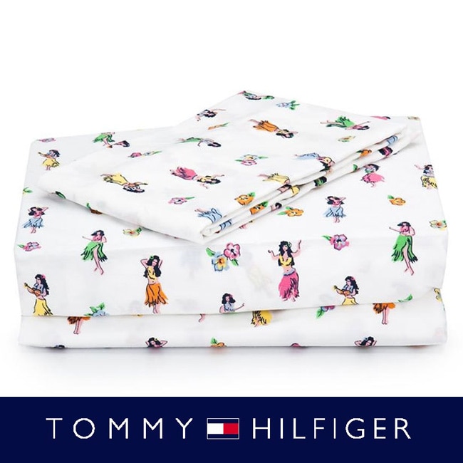 Tommy Hilfiger 200 Thread Count 'Hula Girl' 4-piece Printed Sheet Set ...