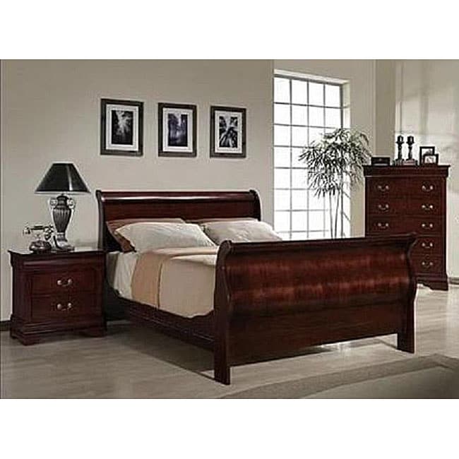 Louis Philippe Queen Sleigh Bed 3piece Set Free Shipping Today