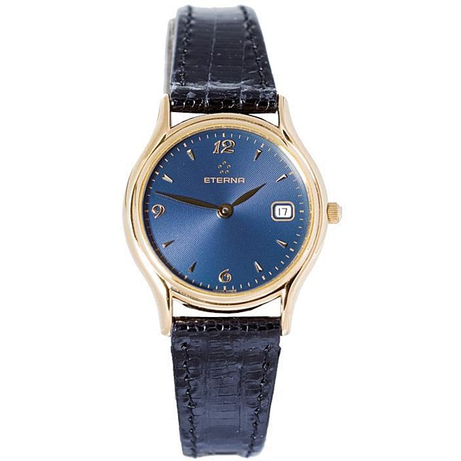 Eterna Womens Rialto Goldplated Blue Watch