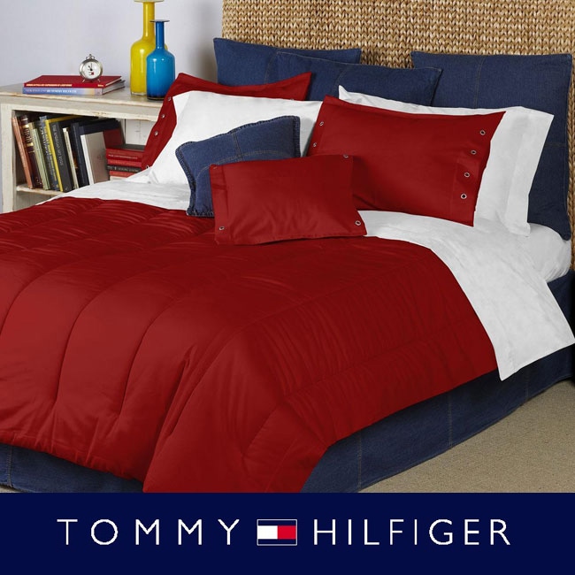 Tommy Hilfiger Classic Chino Red 3-piece Comforter Set - Free Shipping ...