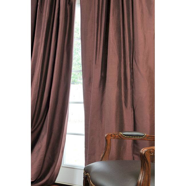 Exclusive Fabrics Signature Espresso Cotton Silk 96-inch Curtain Panel
