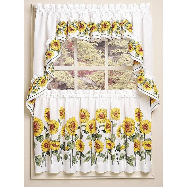 Sunflower 3-piece Curtain Tier and Swag Set