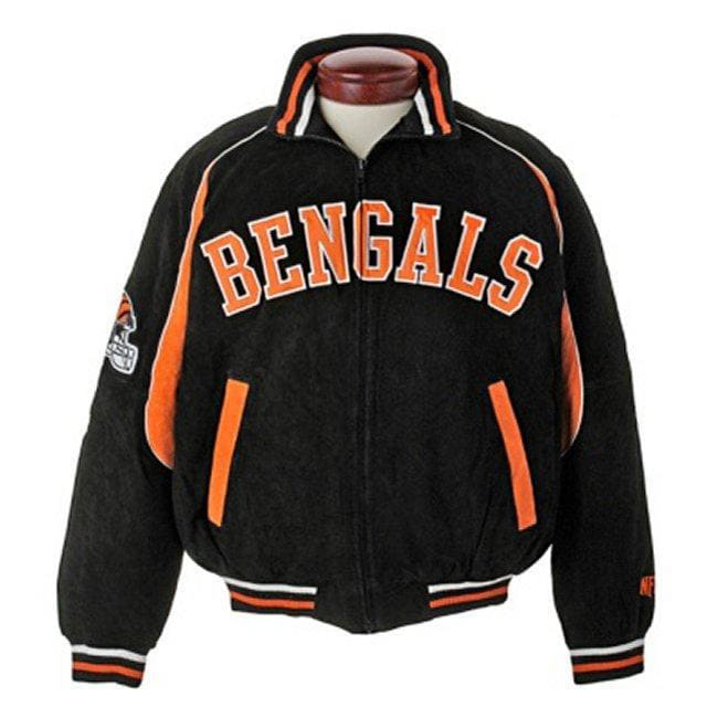 NFL Cincinnati Bengals Fullzip Suede Varsity Jacket Free Shipping On