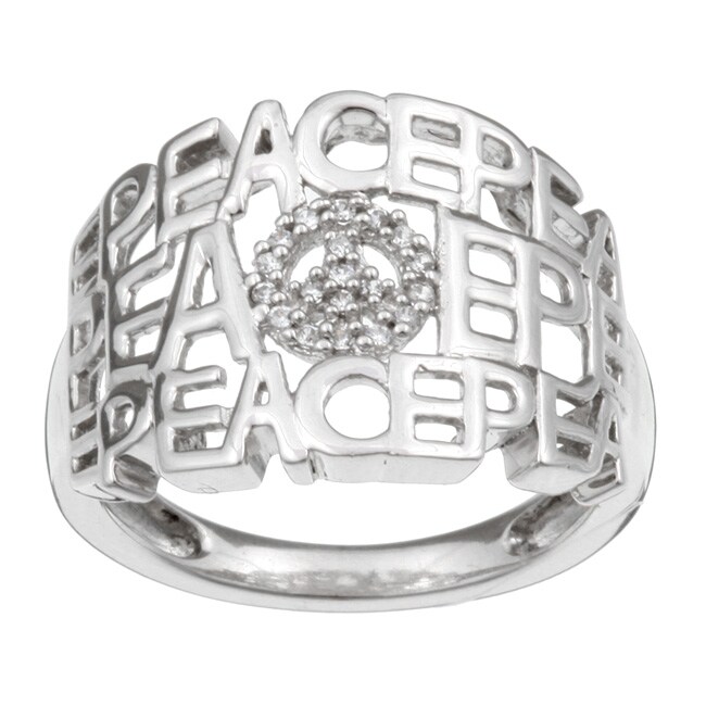 Sterling Silver Diamond Peace Ring (I J, I2 I3)  