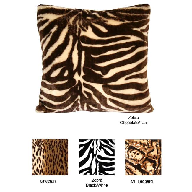 Animal Print Faux Fur Throw Pillows (Set of 2)