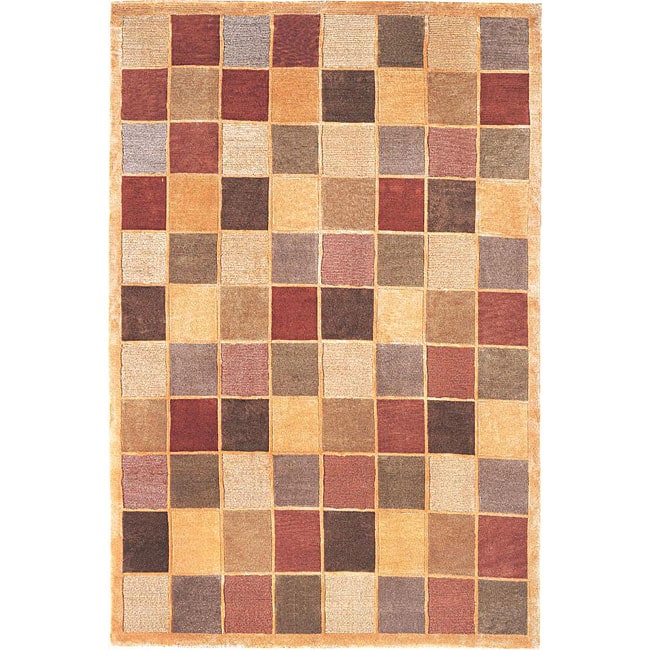 Hand knotted Oceans of Time Himalayan Sheep Wool Rug (6 x 9)