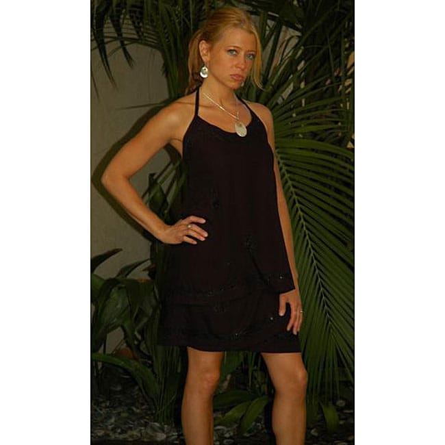 Womens Black Tie Top/ Short Skirt Set (Indonesia)  