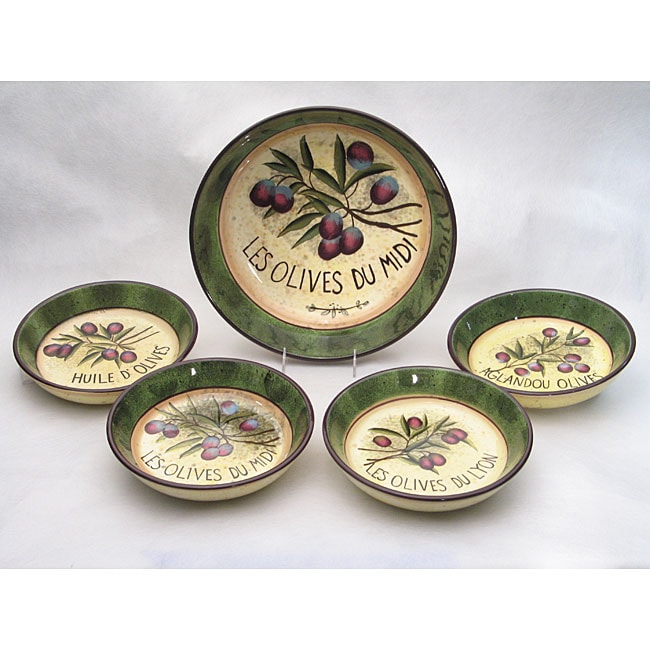 Certified International 'Garden of Olives' 5-piece Pasta Set ...