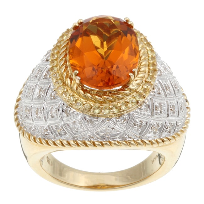   Citrine and 1/3ct TDW Diamond Estate Ring (Size 7)  