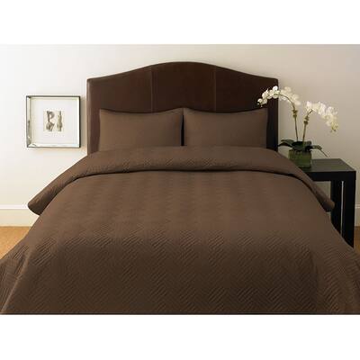 Double Tile Stitch 3-piece Coverlet Set