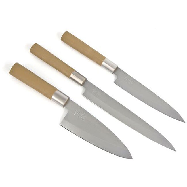 Shun Kai 3L 6621Y/ 6615Y/ 6615D Wasabi Blonde 3 piece Knife Set 