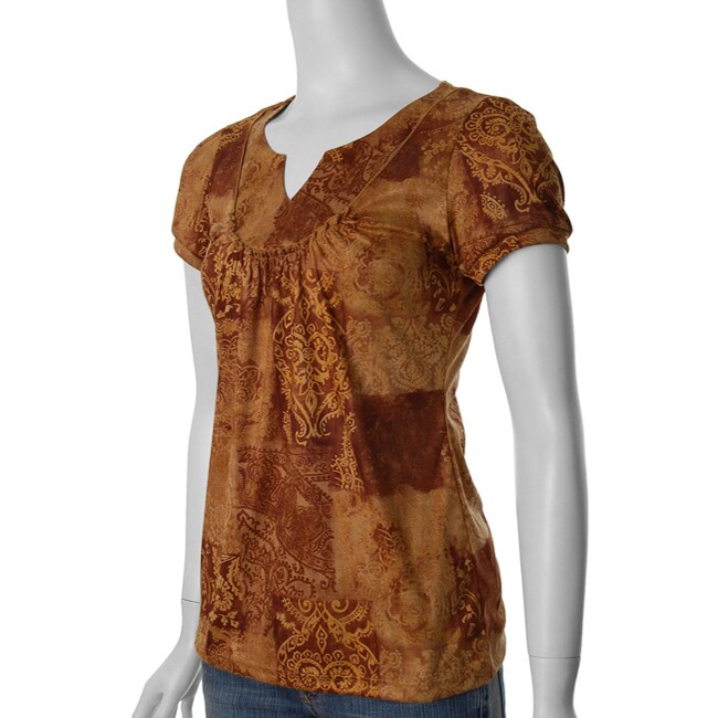 Ransom Brand Women's Notch Collar Tunic Top - 12254905 - Overstock.com ...