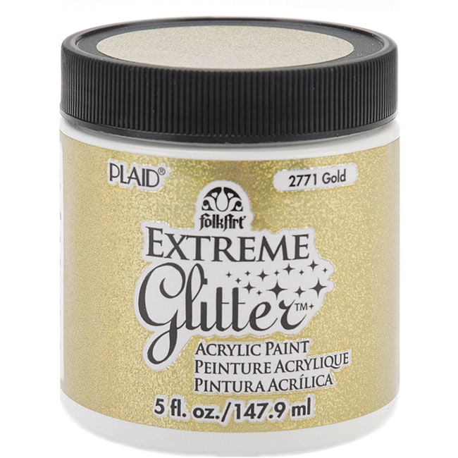 Folk Art Extreme 5 oz Gold Glitter Paint