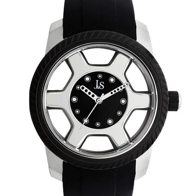 Joshua & Sons Mens The Hub Quartz Silicone Strap Watch   