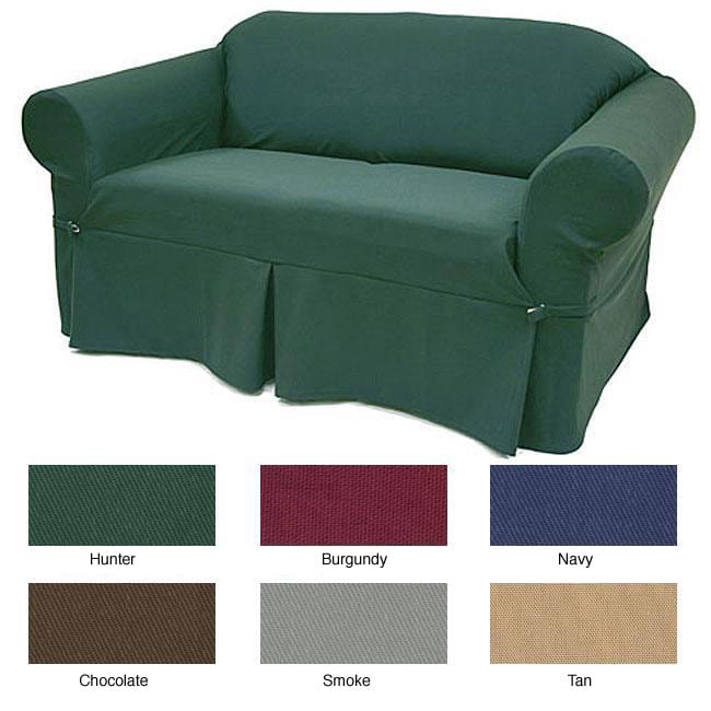 Solid Duck Loveseat Slipcover  