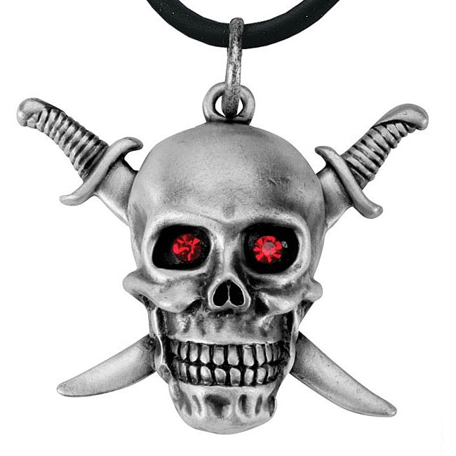 Pewter Sword and Skull Necklace  
