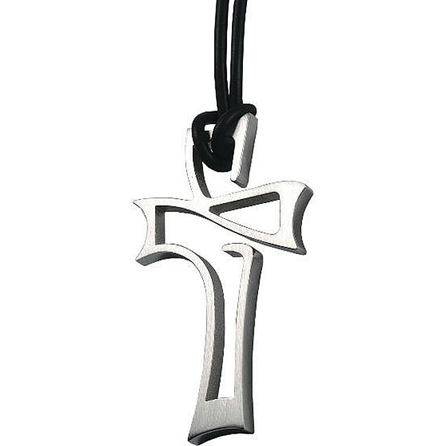 Stainless Steel Abstract Cross Design Necklace  