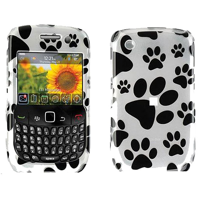 Blackberry Curve 8520 Dog Paws White Case  