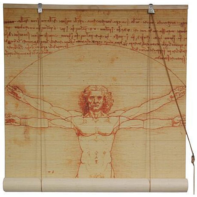 Da Vincis Vitruvian Man 36 inch Bamboo Blind (China)  