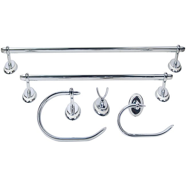 Moen Calais 5 piece Chrome/ White Bath Accessory Kit  