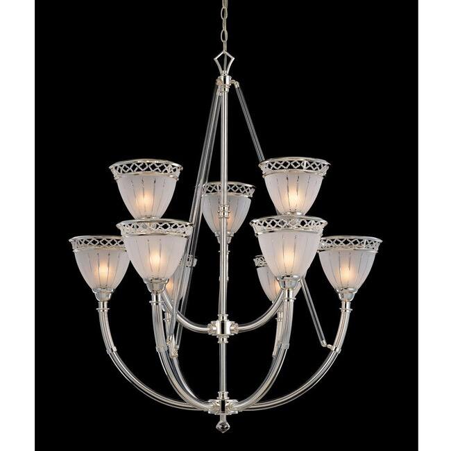 Jewel Polished Nickel 9-light Chandelier