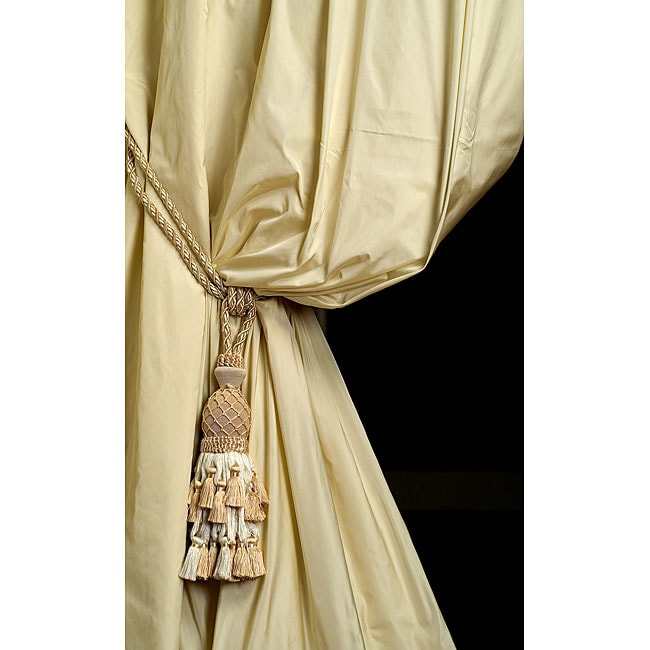 Exclusive Fabrics Signature Butter Cream Faux Silk 96-inch Curtain Panel
