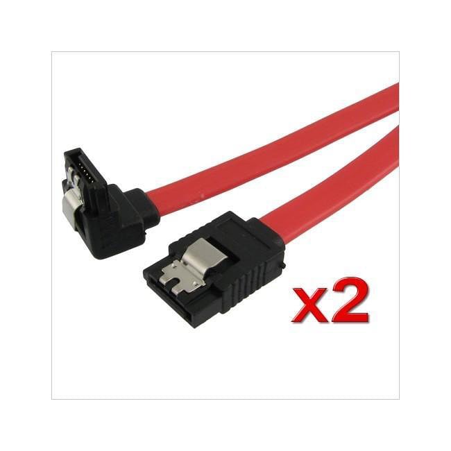SATA Serial ATA HD Hard Drive Right Angle Data Cables (Set of 2)