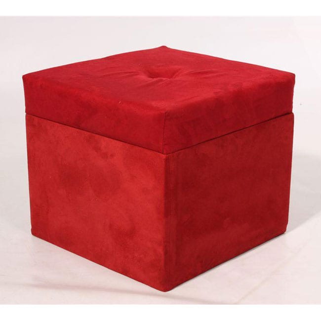 Storage Cube Cinnabar Red Microfiber Ottoman Free Shipping Today