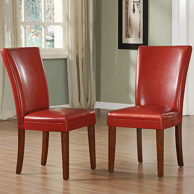 Charlotte Faux Leather Dining Chairs Red (Set of 2)  