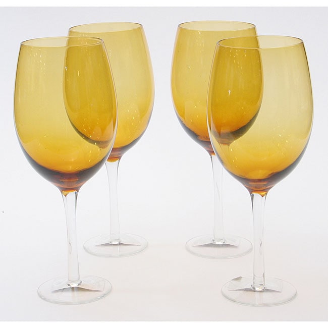 Shop Certified International Dark Amber 20 Oz White Wine Glasses Set