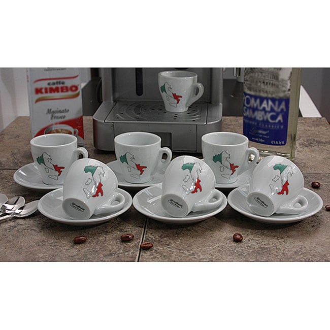 Lorenzo Porcelain Espresso 6piece Cup and Saucer Set Free Shipping