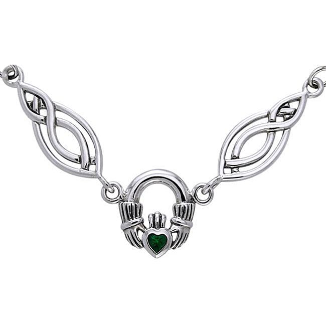 Sterling Silver Celtic Claddagh Necklace