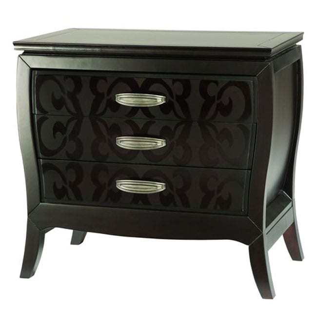 Belle Noir 3 drawer Nightstand  