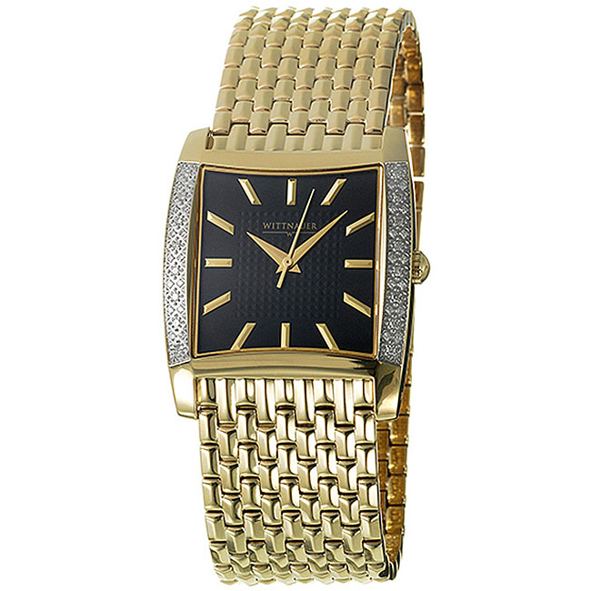 Wittnauer Crystal Goldplated Steel Mens Quartz Watch  