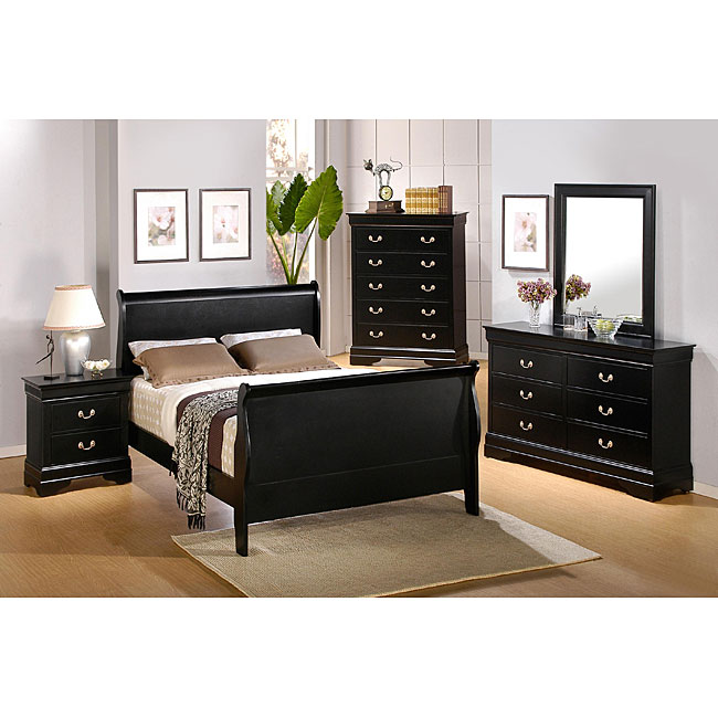   Philippe Black 5 piece Full size Sleigh Bedroom Set  