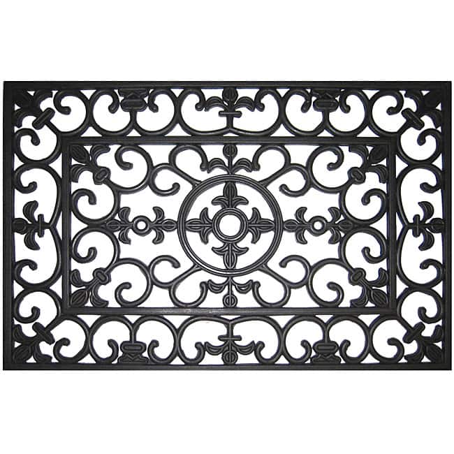 Entryways Rubber Fleur de Lis Door Mat (2' x 3')