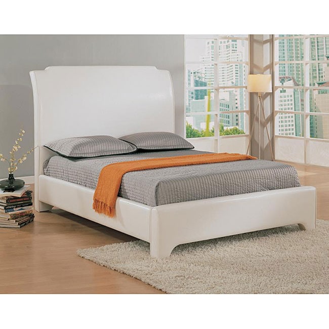 Rumba King Size Low Profile White Sleigh Bed Free Shipping Rumba King Size Low Profile White Sleigh Bed
