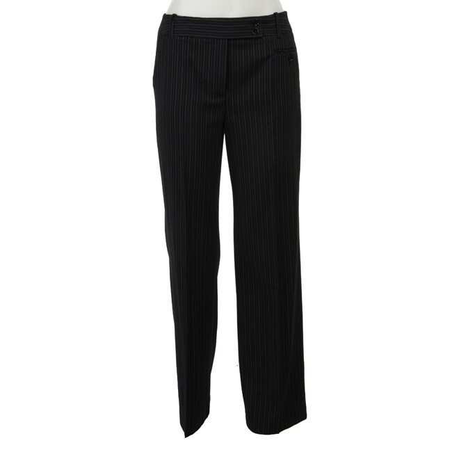 white and black pinstripe pants