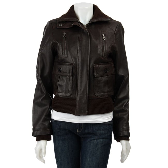 columbia leather bomber jacket