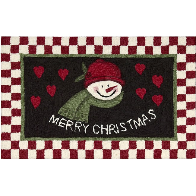 Nourison Everywheres Snowmen Black Rug (1'8 x 2'8) Nourison 3x5   4x6 Rugs