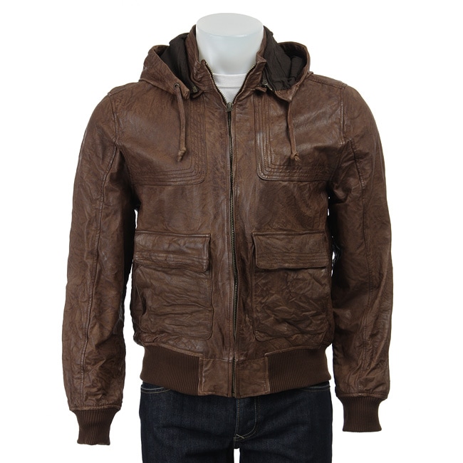 Levi's Division E Men's Leather Hooded Jacket - 12307224 - Overstock ...