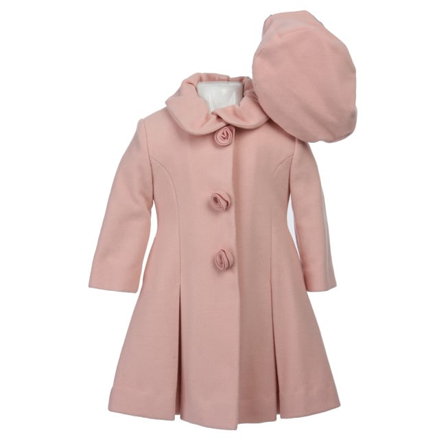 Rothschild Toddler Girl's Rosette Coat and Hat Set - Free Shipping ...