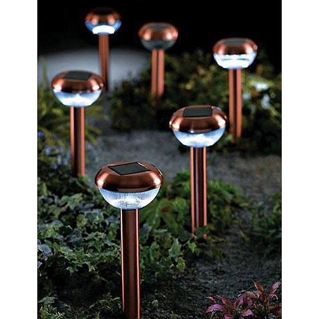 Copper Stainless Steel Garden Solar Landscape Lights (Set of 12)