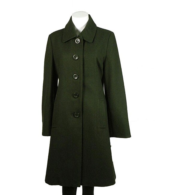 Cecil Gee Women�s Hunter Green Wool Blend Coat Free